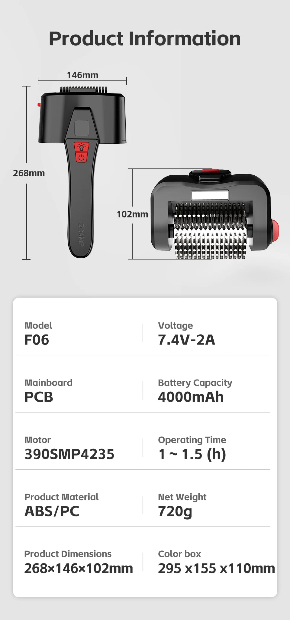 Upgraded Electric Grill Brush Cordless Rechargeable Grill Cleaning Brush 90-Min Runtime Stainless Steel Brush Cleaner for BBQ